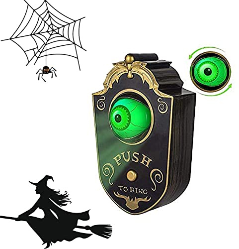 Halloween Türglocken Dekorationen Gruselige Türklingel Dekoration Animierte Eyeball Türklingel Dekorationen Außerhalb Scary Witch Deko Prop für Party, Spukhaus Halloween Dekoratio