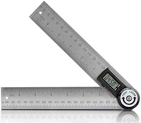 Digitaler Winkelmesser, 360 ° Digital Winkelmesser 2 in 1 Winkelmesser, Winkelschmiege Lineal mit LCD Anzeige HOLD Feststell Funktion für Holzarbeiten, Heimarbeit, Handwerker