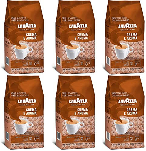 Lavazza Crema E Aroma Coffee Beans 6 x 1000g (Pack of 6) [FREE- SUGAR SACHETS
