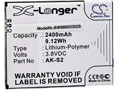 vhbw Akku Ersatz für Emporia AK-S2 | für Handy Smartphone Telefon (2400mAh, 3,8V, Li-Polymer)
