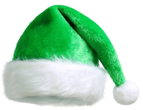 Queenmore Plüsche Weihnachtsmütze Nikolausmütze Weihnachtsmann Mütze Erwachsene Santa Nikolaus Mütze aus Santa Clause Mütze für festliche Partys