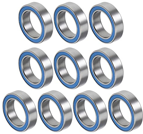 QUARKZMAN 6700-2RS 10 x 15 x 4 mm kullager x 10 st kromstål dubbelförseglad för maskiner verktyg gör-det-själv-projekt blå