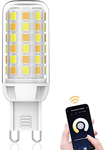 Juodkeo G9 LED Smart Leuchtmittel, Kompatibel mit Alexa und Google Assistant, App und Sprachsteuerung, WiFi LED-Leuchtmittel, Dimmbar, Timmbar Warmweiß bis Kaltweiß, 3 W (40 W Halogen Äquivalent) (1)