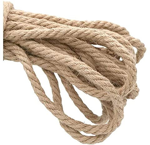BODHIS Natürliches Juteseil, 10 m, Schnur, Hanfseil, Garten, gedrehtes Manila-Seil, Terrassenseil für Kunstwerke und Kunsthandwerk, Makramee-Projekte, Gartenanwendungen (30 mm,