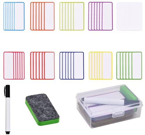 Volumoon 60 Pièces Étiquettes Inscriptibles et Effaçables à Sec pour Réfrigérateurs (2.9 x 7.9 cm)