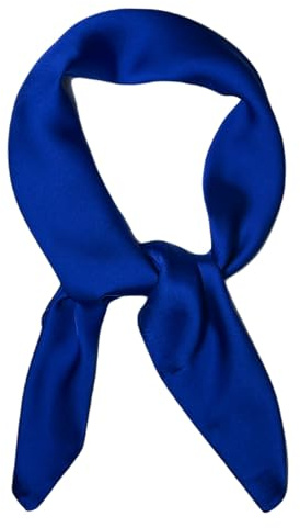 WESTEND CHOICE Square Satin silk Scarves Plain Neck Scarf 50s Retro Women Scarf Lightweight Silky Bandana Wrap women's scarves 70 x 70 cm (Royal blue)