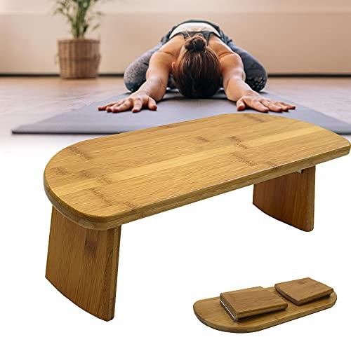 Samnuerly Zusammenklappbare Meditationsbank, Perfekter Kniehocker, Kniehocker für Zen-Meditation, Yoga-Bank für längeres Üben, ergonomische Bambus-Yoga-Bank, zusätzliche tragbare Reise-Tragetasche.