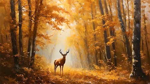 Diamond Painting Groß XXL 180x100cm, Reh Diamant Painting Bilder Erwachsene, Diamant Painting Bilder Herbst, Malen nach Zahlen Diamant Anfänger, Diamant Painting Set für Home Wand Dekor Geschenke