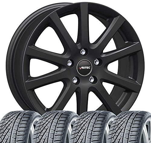 4 ruedas de invierno Skandic 7,5 x 18 ET 42 5 x 112 negro mate con 235/45 R18 98 V SEM Speed-Grip 5 XL FR compatible con Seat Ateca