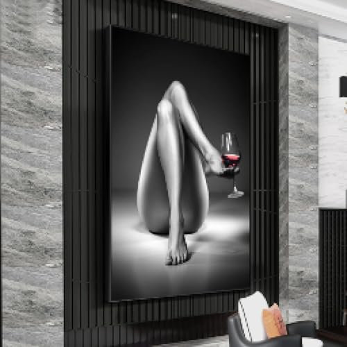 ADOHOME Moderne sexy nackte Frauen-Wandkunst, Leinwanddrucke, Poster, Gemälde, nackte Dame, Portraitbild für Wohnzimmer, Heimdekoration, 40 x 50 cm, rahmenlos