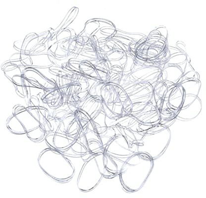 250 PCS Clear Hair Elastics Transparent Clear Hair Bands Multifunctional Small Rubber Ties for Girls