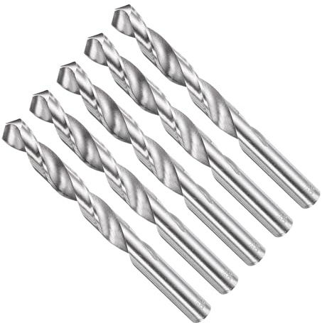 METALLIXITY Drill Bit (13mm) 4241 High-Speed Steel Uncoated 5Pcs | Straight Shank Uncoated (Bright) 118° for Wood Plastic Iron Copper Aluminum Low Soft Metal