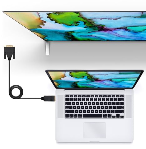 PRENDELUZ Câble convertisseur DisplayPort vers DVI mâle 1,0 m, couleur noire, idéal pour connecter des appareils et des moniteurs.