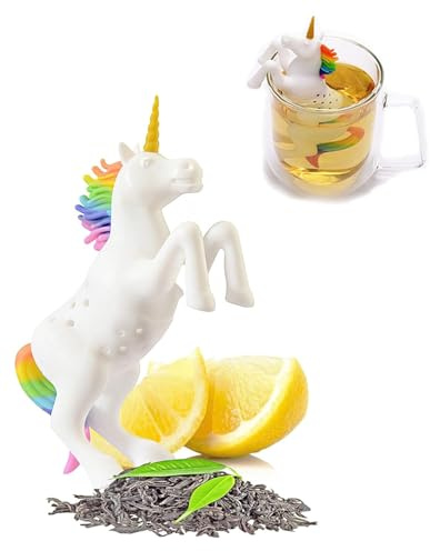 SCJJZ Filtri e colini da tè,Unicorno infusore per tè,Silicone,Cute Animal,Colino da tè Hippo,Tè Uovo per tè sfuso,Tea infusore divertente,Colino da tè per tazza,Colino per spezie in silicone,1 pcs