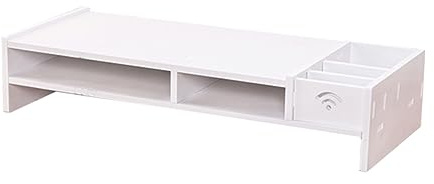 SHINEOFI Support Écran Ordinateur Rehausseur Bureau Support Ordinateur Portable Tv Blanc Robuste Facile Installation Sans Vis
