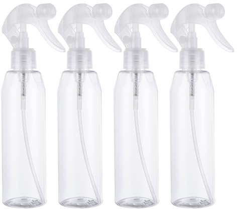 5 st transparenta sprayflaskor 200 ml trädgårdsren luftfräsch hårspray med justerbart munstycke
