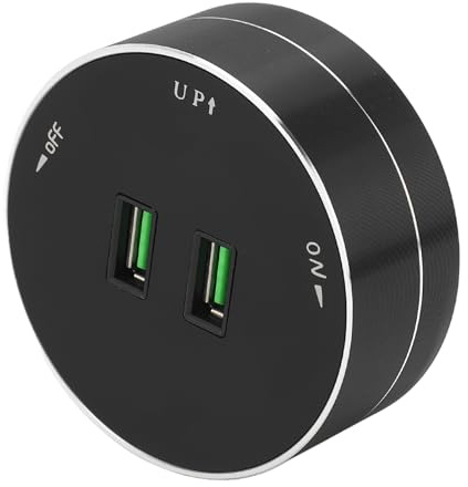 Abnehmbare Stromschienensteckdose, kabelloser Netzadapter, Dual-USB-Anschluss, multifunktionaler runder Steckdosenadapter mit Leuchtanzeige, AC 110–250 V, für Zuhause, Büro,