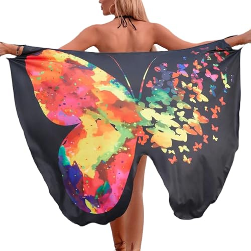 LEBOOBELL Paréo d'Été Polyvalent en Chiffon Jupe de Plage Tablier Écharpe Motifs Éclatants Léger Respirant