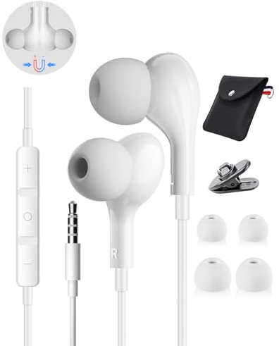 Ecouteurs Filaire 3,5 mm Jack Ecouteur Intra-Auriculaires avec Microphone