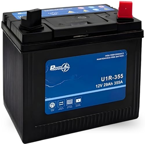 BATTERIE TRACTEUR TONDEUSE U1R-355 12V 29Ah 355A CCA – Format U1 – Plomb Acide – Démarrage Renforcé – Sans Entretien – 196x132x180mm – Garantie 2 Ans