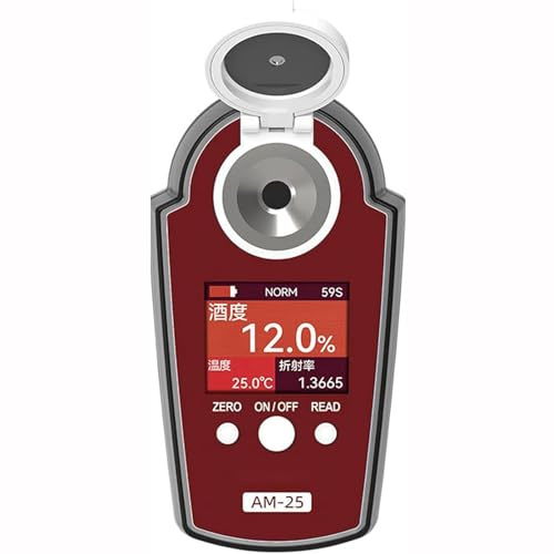 Medidor de alcohol portátil, refractómetro de mano para pruebas de concentración del 0-25%, pantalla HD a color, precisión del 0,2%, ideal para aplicaciones industriales