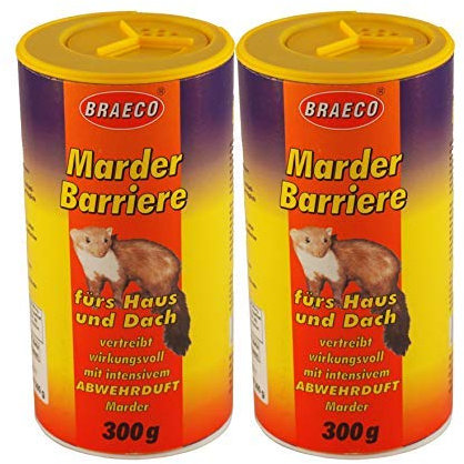 Preisjubel 2 x 300g Marder Barriere BRAECO Abwehrduft gegen Marder Marderabwehr Marderschreck, vertreibt wirkungsvoll mit intensiven Abwehrduft Marder