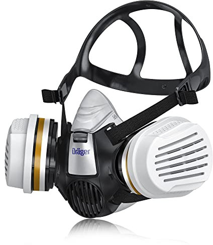 Dräger X-plore 3300 Maschera respiratoria riutilizzabile per verniciatura e pittura con filtro A2 P3, semimaschera protettiva contro gas, vapori, polveri sottili, particolati, Taglia L