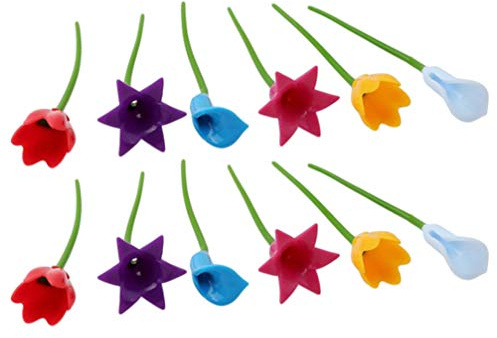 Segna Bicchieri a Forma di Fiore, 12 Pezzi in Silicone | Identificatori per Calici, Design Decorativo per Party e Gathering, Formato Pratico e Festivo Colore Casuale