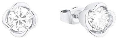 s.Oliver Ohrstecker 925 Sterling Silber Damen Ohrschmuck, mit Zirkonia synth., 0,7 cm, Silber, Kommt in Schmuck Geschenk Box, 2027612