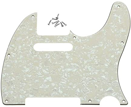 Dopro Schlagbrett für Tele Gitarre, 8 Löcher, passend für USA/Mexikanische Fender Telecaster, Aged Pearl