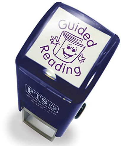 Guided Reading Smiley Book Comprehension Pre Inked School Teachers Feedback Marking Mini Stamper Stamp 15mm Brainwaves Primary Teaching Services (Purple)