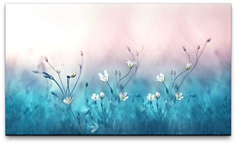 Paul Sinus Art Bilder XXL kleine Blumen 120x70cm Wandbild auf Leinwand