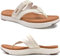 COFACE Infradito Donna Moda Ortopediche Estive Comode Pelle Cuoio Supporto Arco Plantare Flip Flop Doccia Spiaggia Piscina Aperte Mare Leggere Eleganti Ciabatte Antiscivolo Gomma Suole Bianco Kaki 41