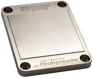 Thermal Grizzly AM5 High Performance Heatspreader für Ryzen 7000 9000 | 240 Prozent größere Oberfläche, vernickeltes Kupfer, diamantgefräst, flüssigmetallkompatibel, AM5, AM4, Ryzen 7000 9000