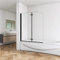 Mampara de Bañera Abatible 2 Hojas Cristal Antical 6mm Plegable Perfil Negro Mate Tamaño:(980-1000) x1400mm
