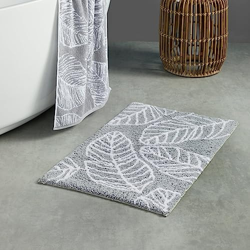 Fusion Tapis de Salle de Bain Matteo - 100% Coton - 50x80cm - Gris