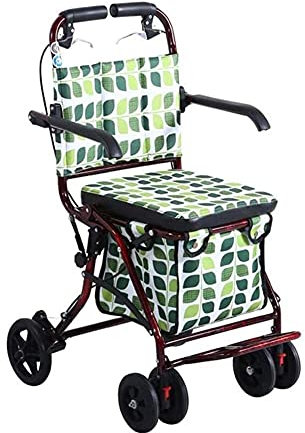 Gehhilfe für Senioren Rollator Rollator Faltbare Gehhilfe mit Rädern Gehgestell mit Einkaufskorb gepolsterter Sitz Trolley Behindertenhilfen (A) It's so kind of you