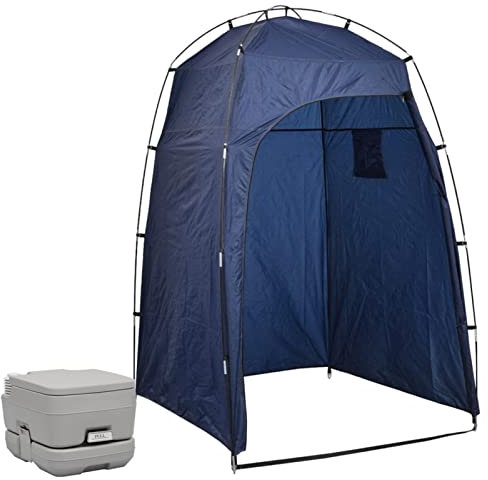 Homgoday Portable Camping Toilet with Tent 10 + 10 L, Portable Chemical Toilet, Camping Toilet, Chemical Bath, Portable Toilet, Adult Portable Toilet