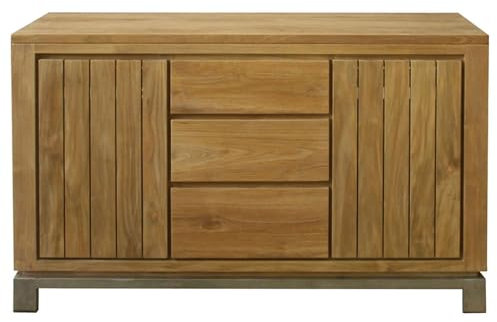 Teako Design Waschbeckenunterschrank Arboga aus Teakholz, Badezimmerschrank, Badezimmermöbel, Moderne Badeinrichtung, Massivholz Unterschrank, Langlebige Badmöbel (120)