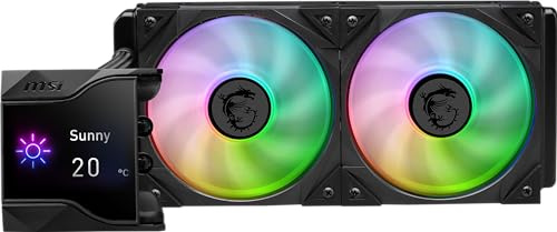MSI MPG CORELIQUID D240 ARGB CPU Liquid Cooler - 2.4 IPS LCD Screen - 240mm Radiator – LGA 1700 & AM5 Ready - Double 120mm ARGB PWN Fans