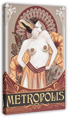 ZOLULA Filmposter Metropolis, Retro-Stil, Leinwand, Poster, Schlafzimmer, Dekoration, Sport, Landschaft, Büro, Raumdekoration, Geschenk, Rahmen-Stil, 20 x 30 cm