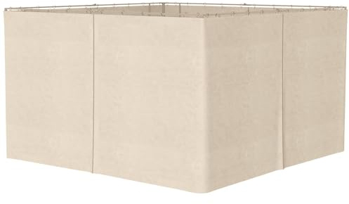 Outsunny 4 Paredes Laterales para Cenador 3,5x2 m Laterales de Carpa con Ganchos Cortinas sin Ventanas Reemplazo Lateral para Carpa de Jardín Exterior Fiesta Beige