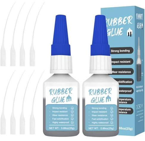 WAN2TLK Rubber Glue, Weatherproof Cement With 4 Applicator Nozzles, Fast Curing, for Tyres, Shoes, DIY Crafts, Edge, Inflatable Toy (50 Grams)