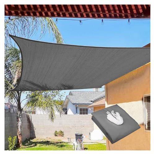 Sonnensegel Atmungsaktiv,UV-Beständig Markisenstoff Einfache Installation Mit Hardware-Kit Beschattung Für Terrassenüberdachung (Wir Fertigen Maßgeschneiderte Größen),Gray-2mx2m