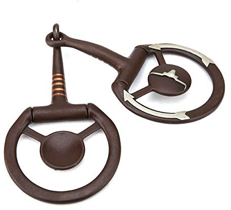 Trensengebisse für Pferde, Pferdezaum, Pferdegebiss Schneidet den Mund mit Kupfereinlage, Edelstahl-Pferdekauen, Antikes Gebiss für Pferde