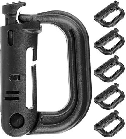 Your Day Mate Karabinerhaken, D-Form, aus Kunststoff, Molle Karabiner für Taktische Ausrüstung, Gürtel, Rucksack, Schlüsselbund, Plastik Karabinerclip Gürtellasche