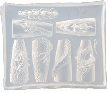 Uqezagpa Nagelkunst-Formen, Kunst-Silikonform, schöne 3D-Nägel, Formen, Drachen-Jahr-Schablonen, Skulpturen-Form-Dekorationen