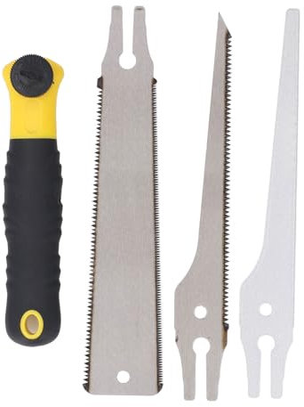 Sierra de Mano de Hojas Múltiples 17TPI, 14TPI con 3 Dientes Incisivos para Carpintería Fina, Sierra de Mano de Acero Al Manganeso 65# para Cortes Al Ras, Desgarrados y Cruzados