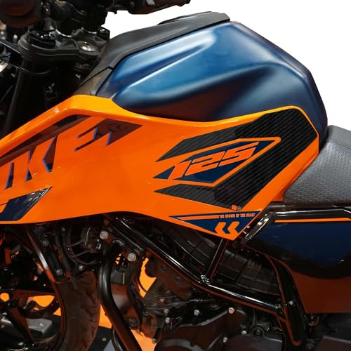 LABELBIKE 3D Motorrad Tankaufkleber kompatibel mit KTM | 125 Duke 2024-2025, Seitenschutz aus Kunstharz, kratzfest, Dekoration
