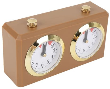 Mechanische Schachuhr, Analoge Vintage-Schachuhr mit Großen Zifferblättern, Aufziehmechanismus, für Weiqi-Wettbewerbe (Gelbliches
